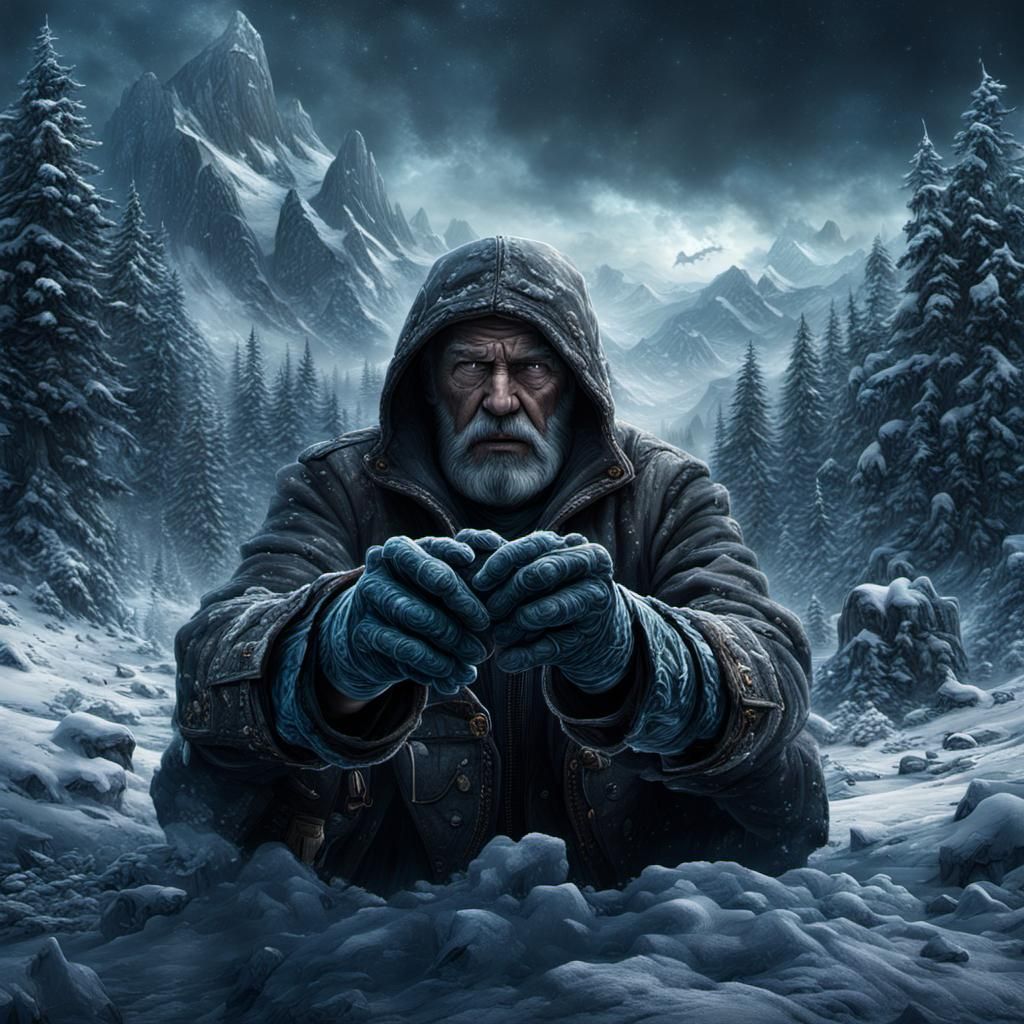 Dramatic Digital Painting of Cold Hands