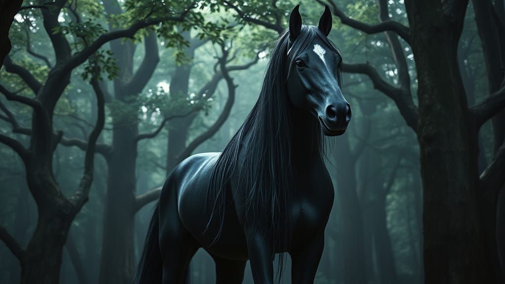 Gothic Centaur in Mystical Forest, Photorealistic Illustrati...
