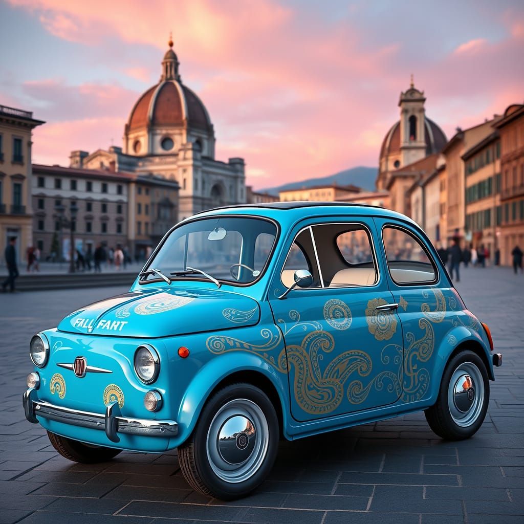 Vintage Fiat 500L in Florence: 3D Game Art