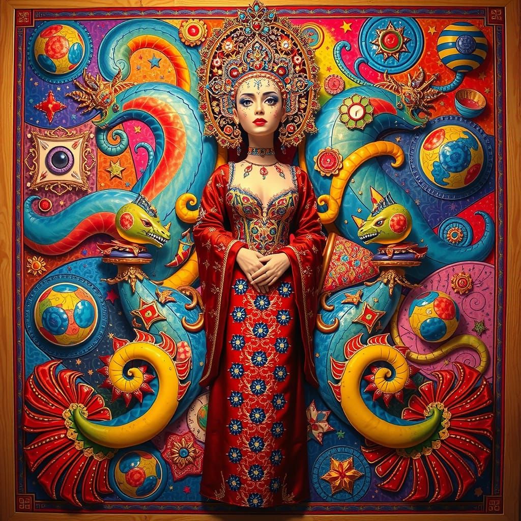 Vibrant Geometric Illusions in Photorealistic Style