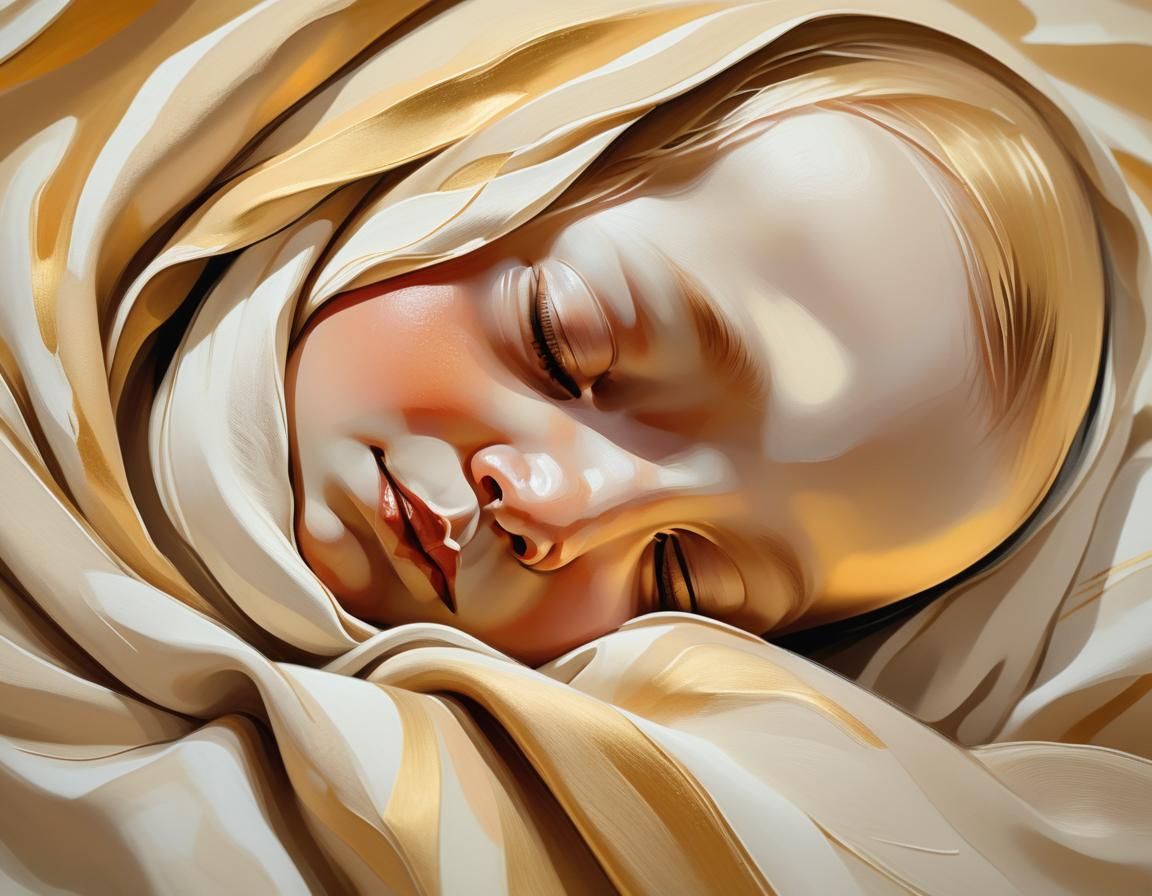Expressionist Baby Portrait in Warm Light