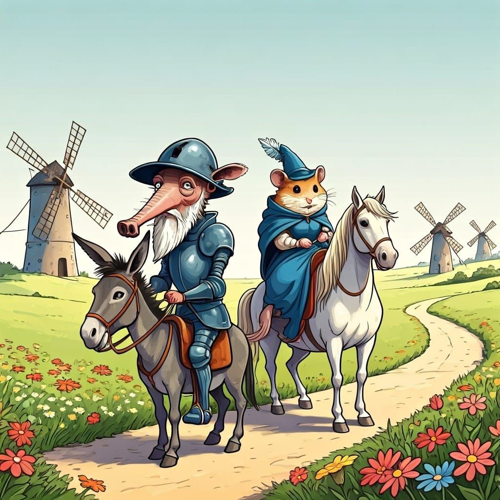 Aardvark as Don Quixote Cartoon Caricature