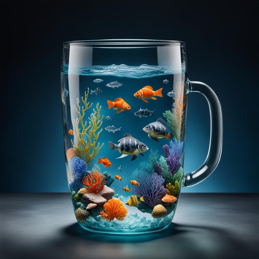 Ocean in a Glass: Miniature Aquatic Scene