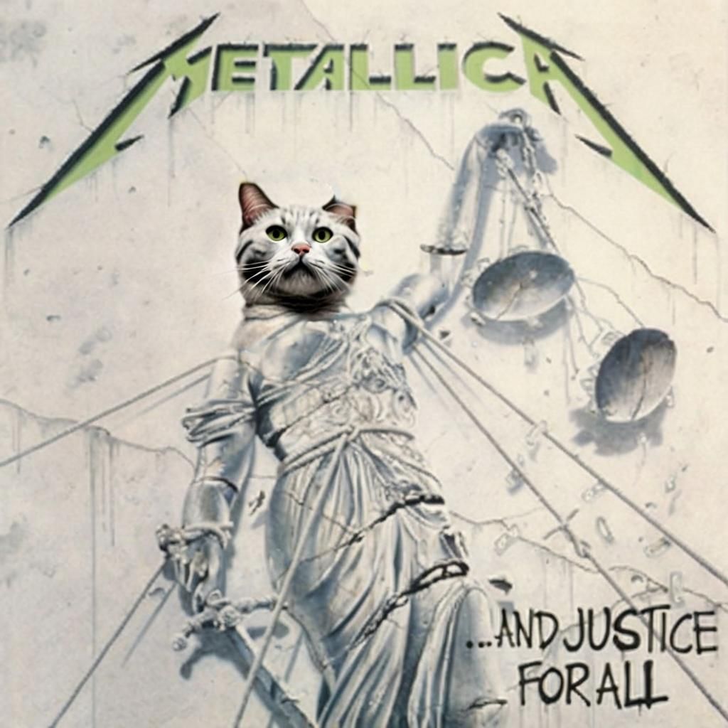 Cat Justice: Metallica Album Cover Reimagined