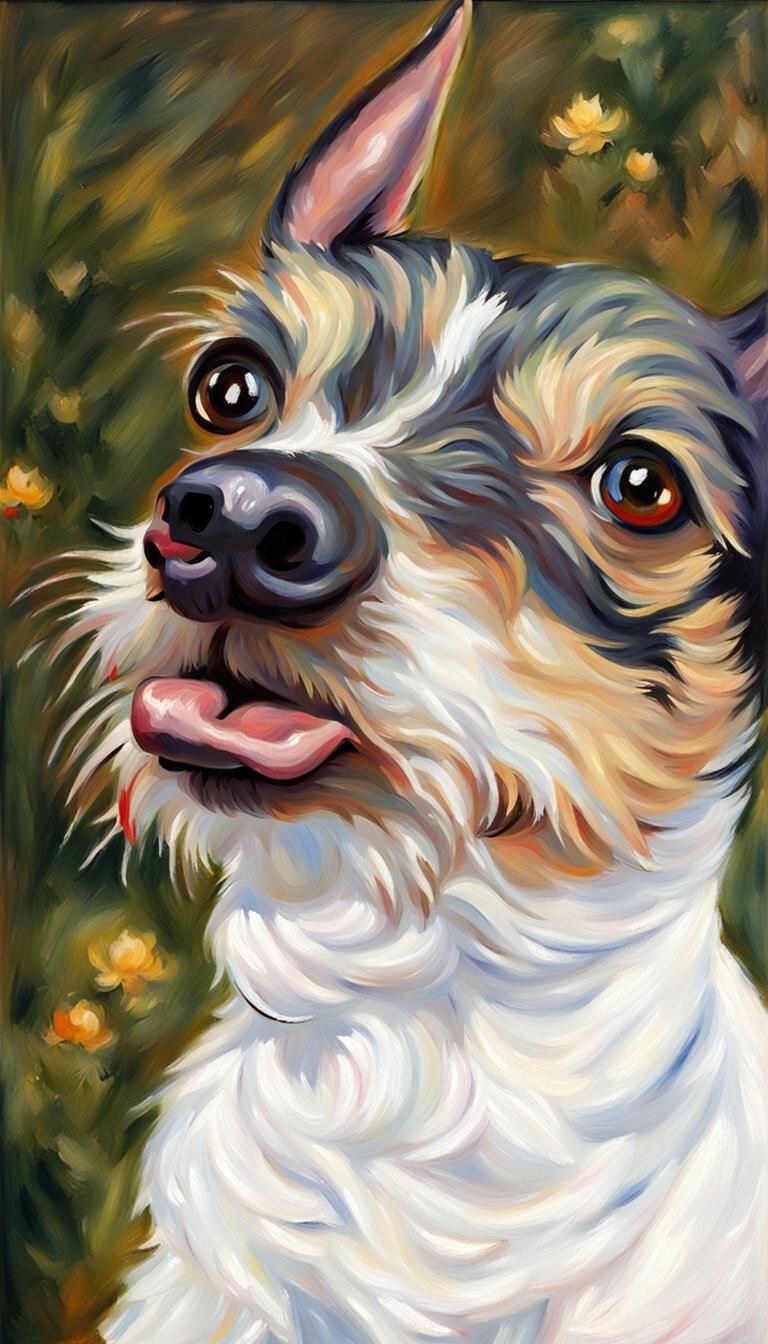 Rat Terrier Portrait in Impressionist Style