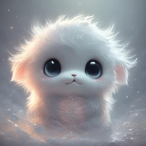 Whimsical Ghost Seal on Iceberg Illustration