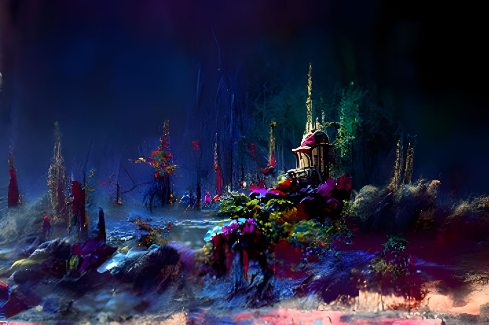 Fantasy Wonderland Landscape in Steampunk Style