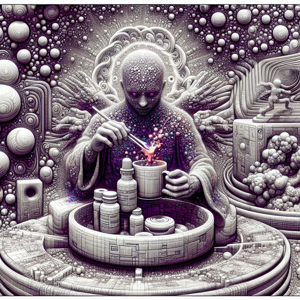 Doughy Spacetime God Making AI Images on His computer while ...