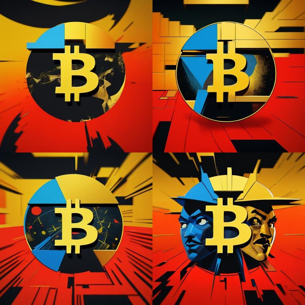 Bitcoin vs Dollar in Pop Art Style