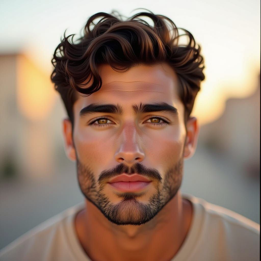 Portrait of a Man in Golden Hour Lighting