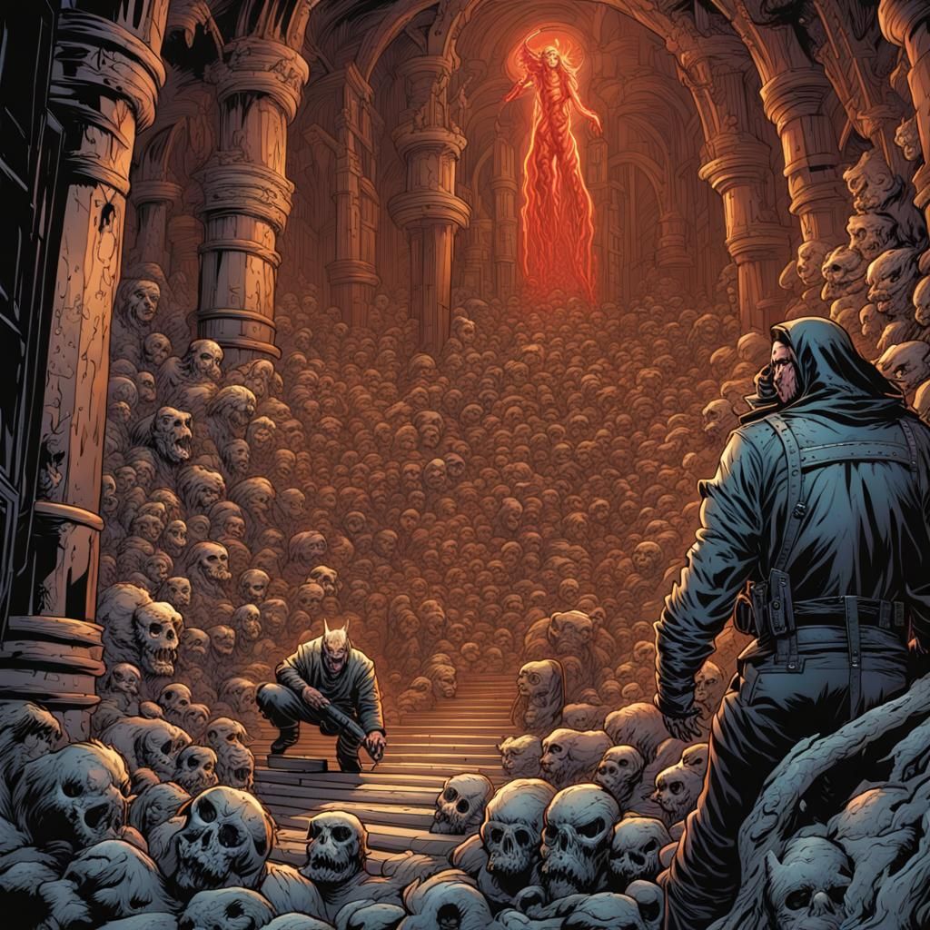 Hellish Jailer in Comic Book Style