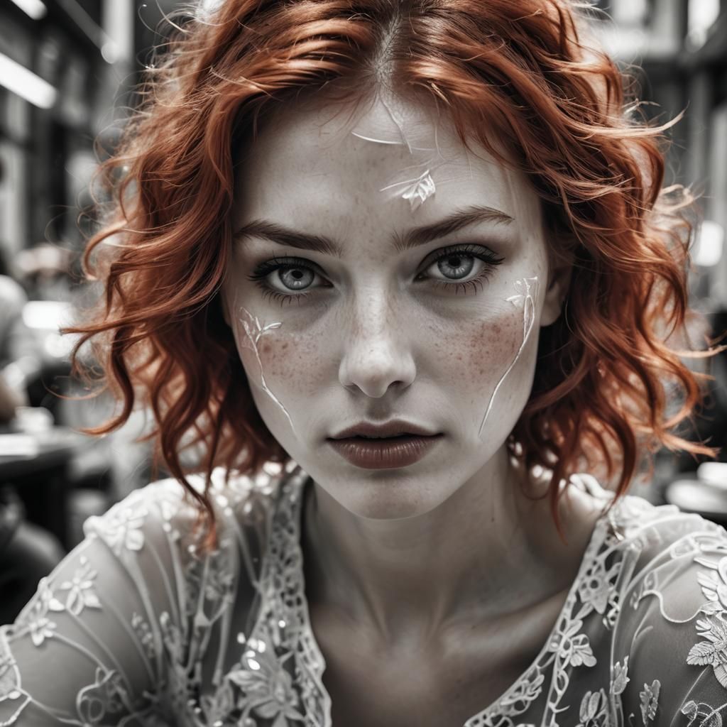 Siberian Woman: Black and White Vogue Fashion Photo