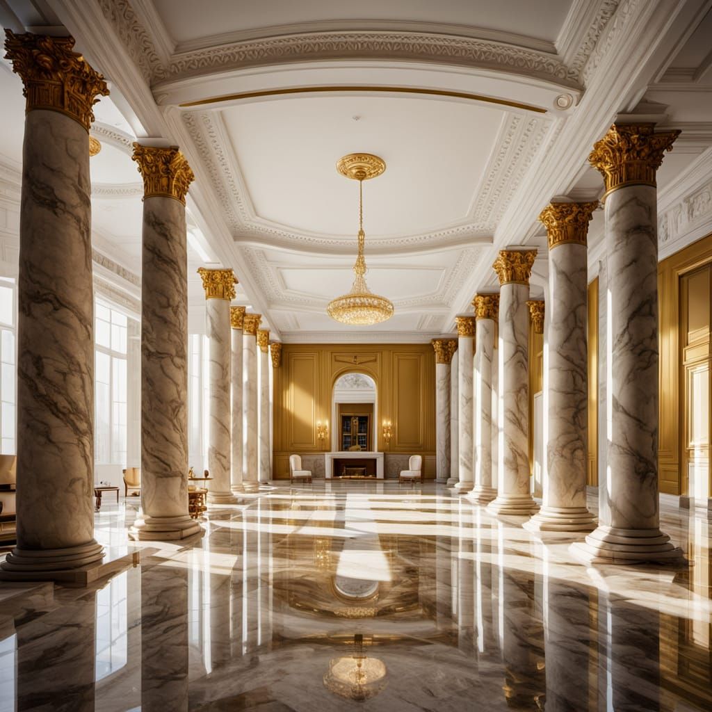 Elegant Greek Revival Living Room, Gursky Style