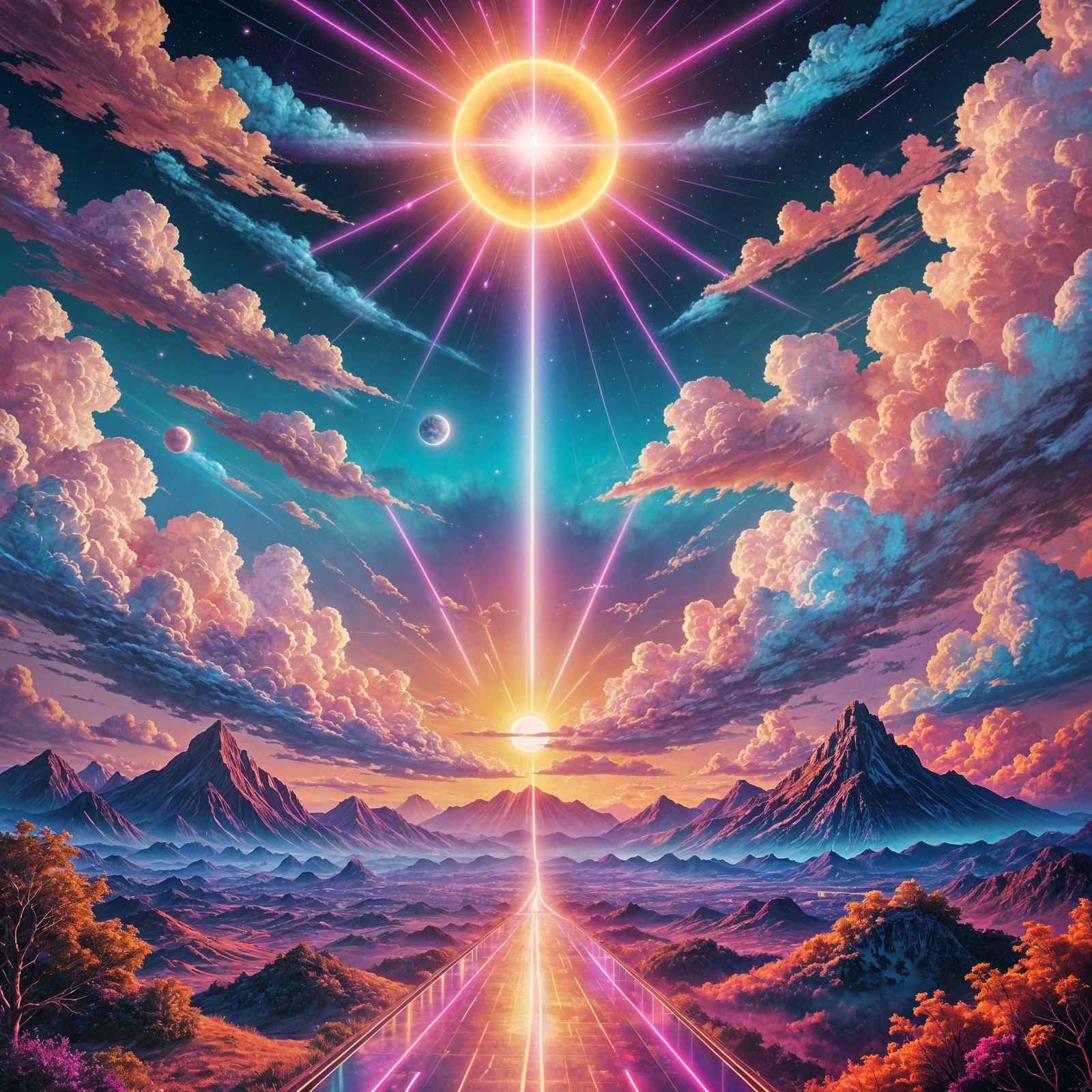 Infinite Road to Heaven in Retro Style