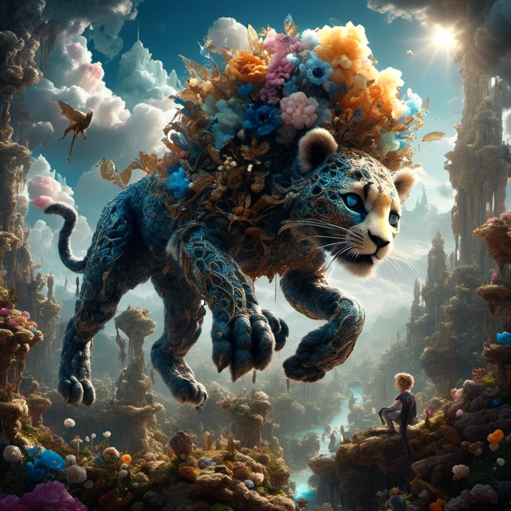 Big-Eyed Panther in Dramatic Digital Painting