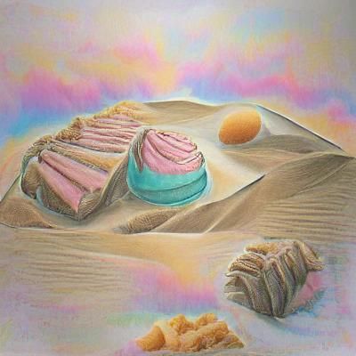 Pastel Desert Landscape Artwork