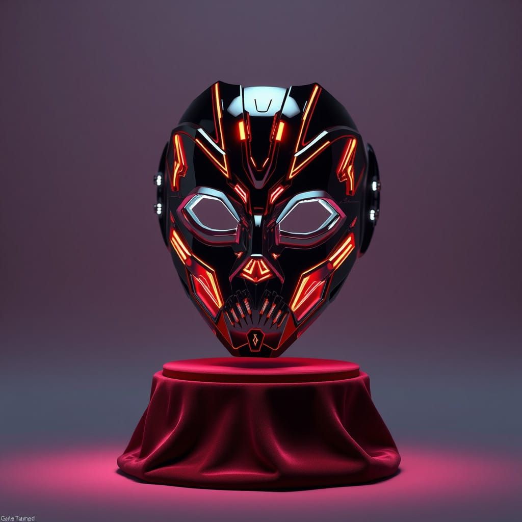 Intricately crafted, high-tech ornament, mask