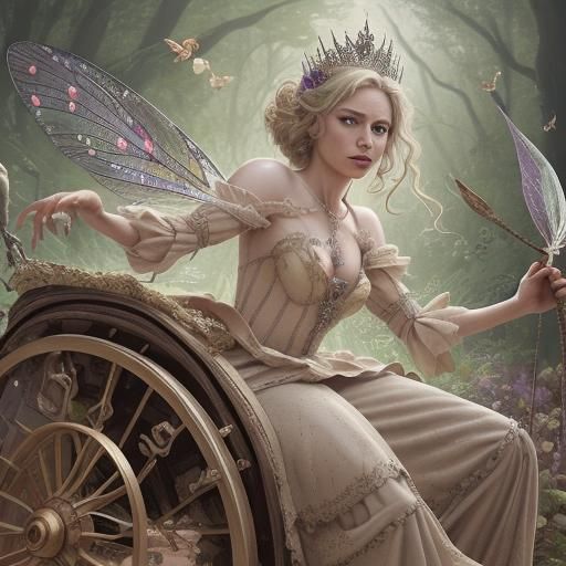 Queen Mab's Chariot: Hyperrealistic Fairy Queen