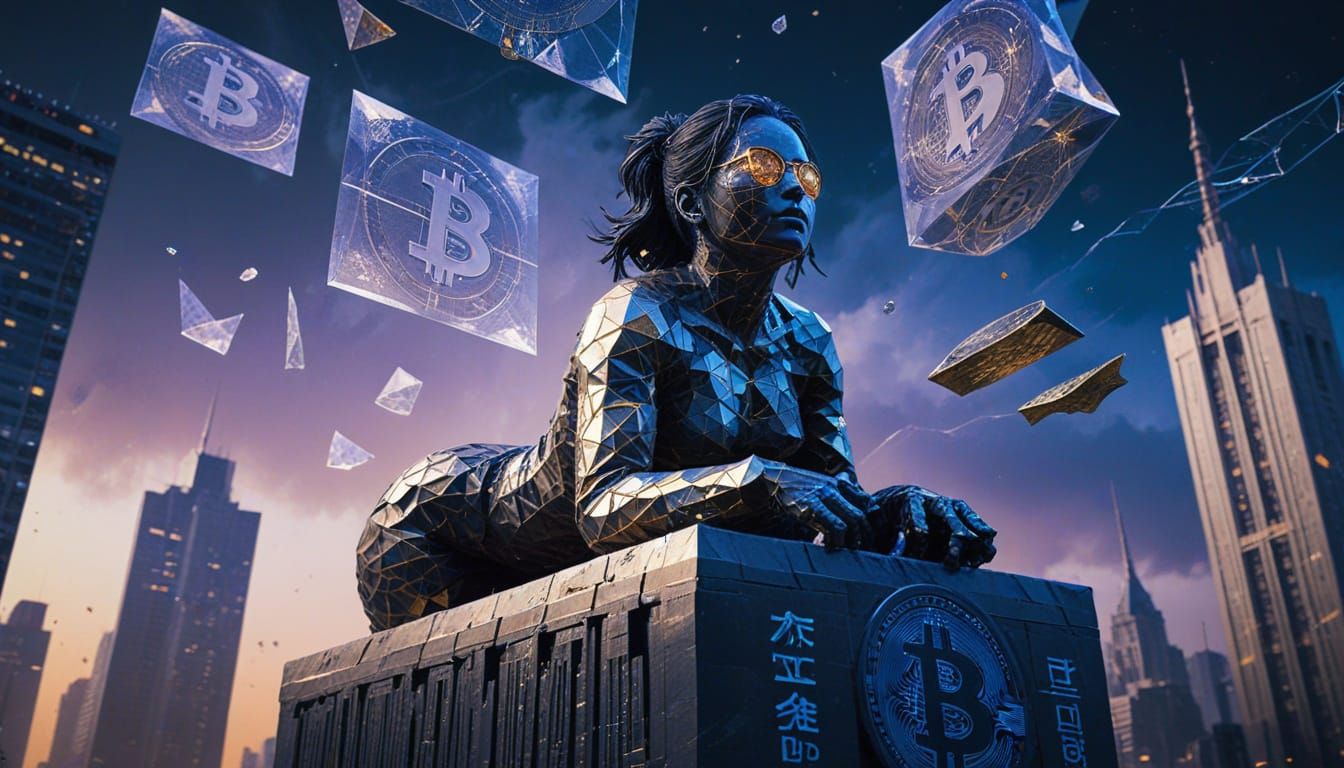 Magical Bitcoin Coins in a Polygon Pattern