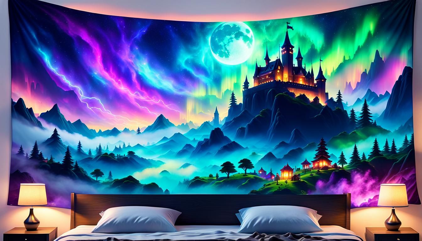 Dreamscape Game Logos on Ethereal Mist: Digital Pointillism