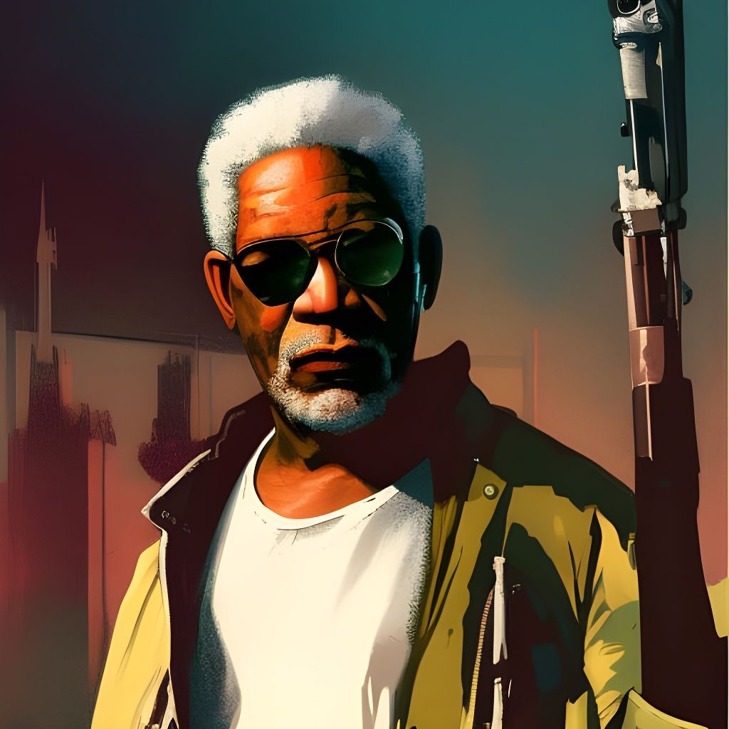 Morgan Freeman as Franklin, Grand Theft Auto V Poster
