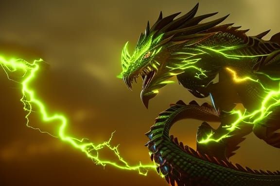 Intricate lightning dragon