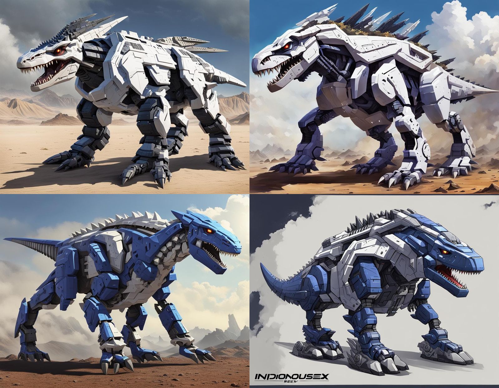 Futuristic T-Rex Zoid Robot