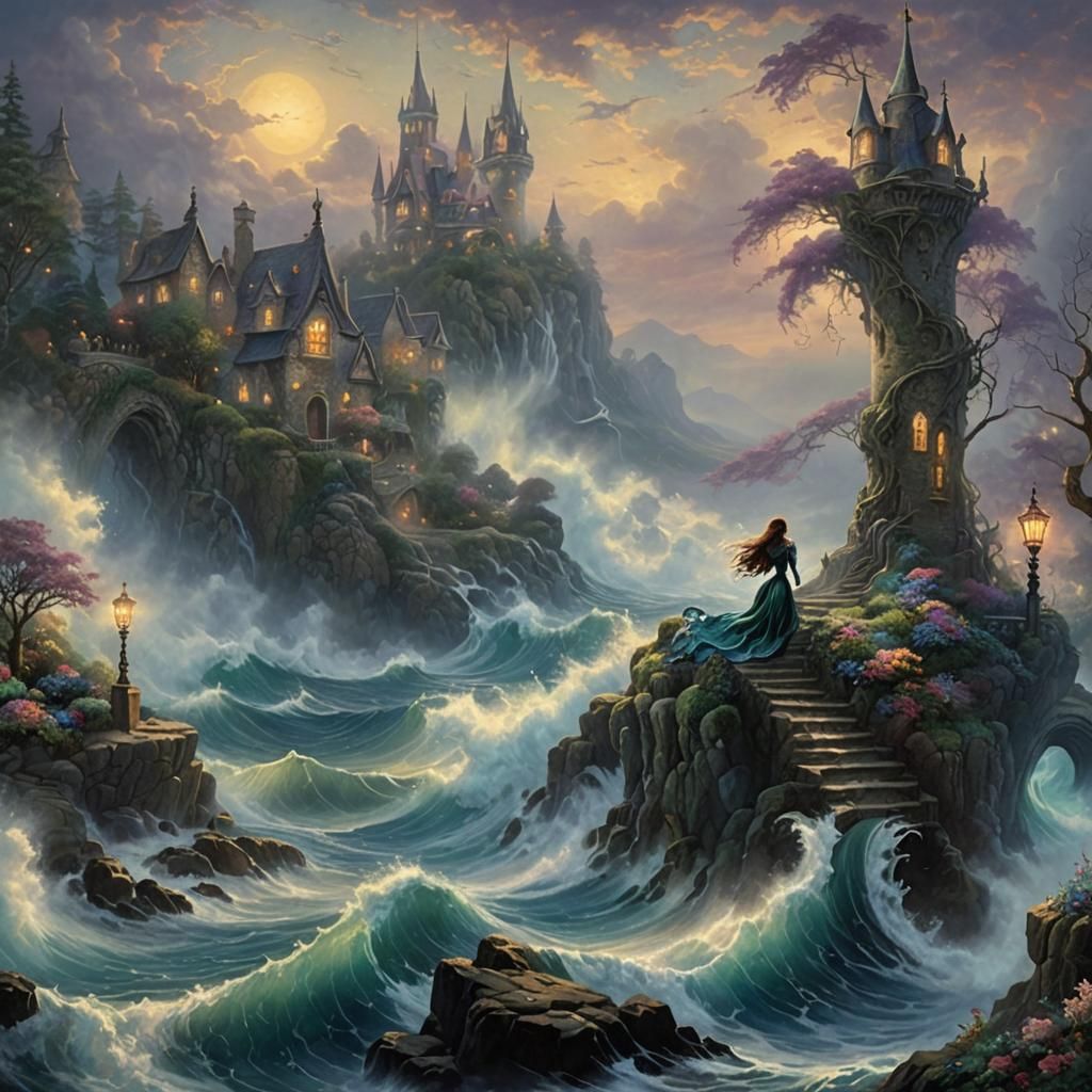 Gothic Mermaid Amidst Enchanted Wave