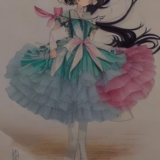 Anime Ballet Shoes in Motion, 3D Art