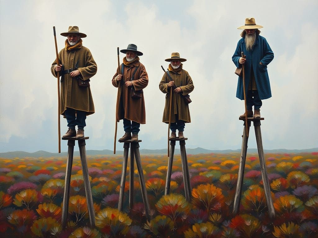 Shepherds of Landes on Stilts: Neo-Impressionist Painting