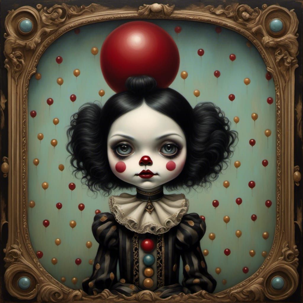 Gothic Circus Clown in Mark Ryden Style
