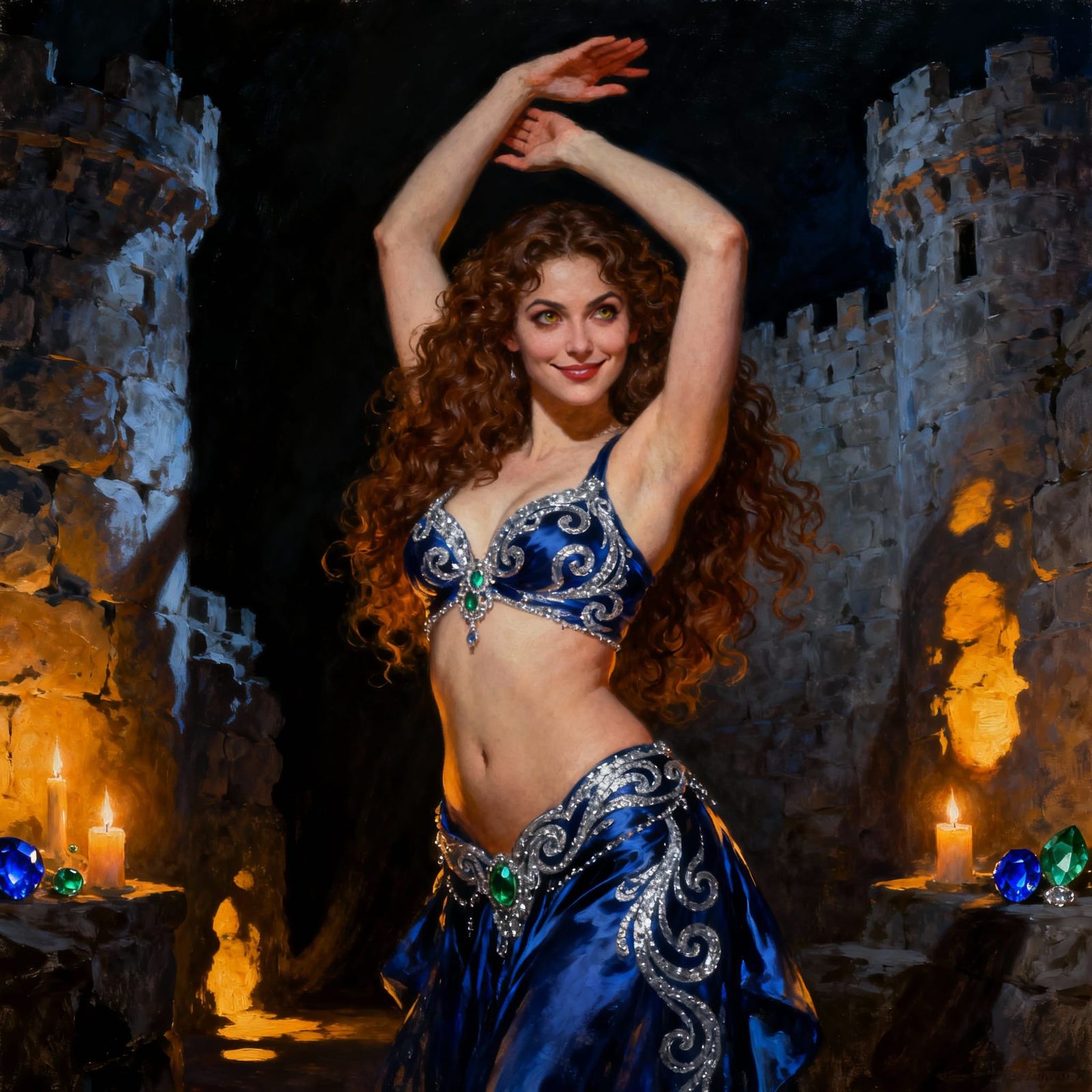 Belly Dancer in Castle by Candlelight
