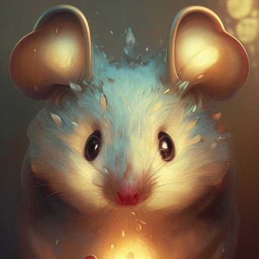 Detailed Mouse Portrait in Mushroom Bedroom