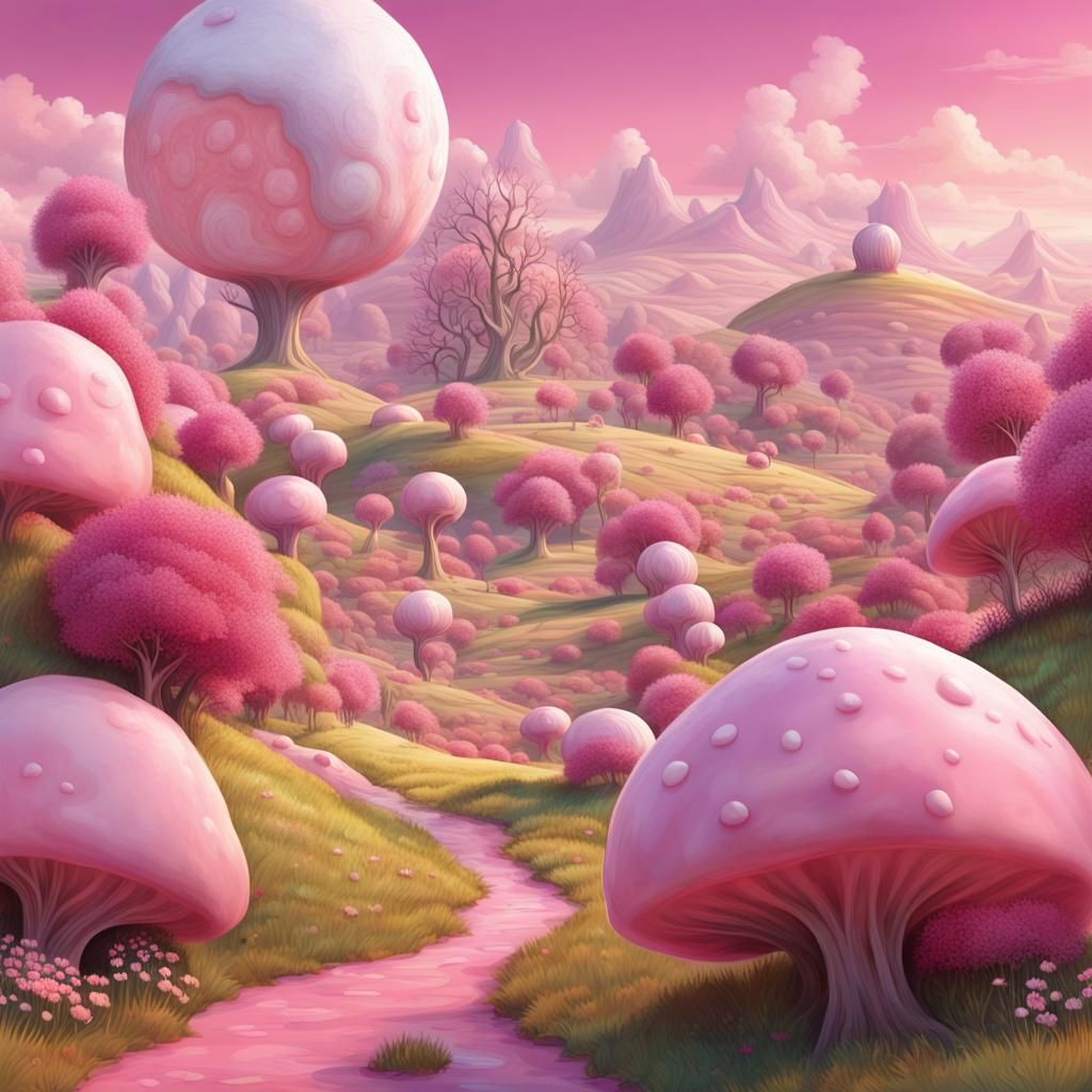 Enchanting Pink Candy Land: A Whimsical Fantasy