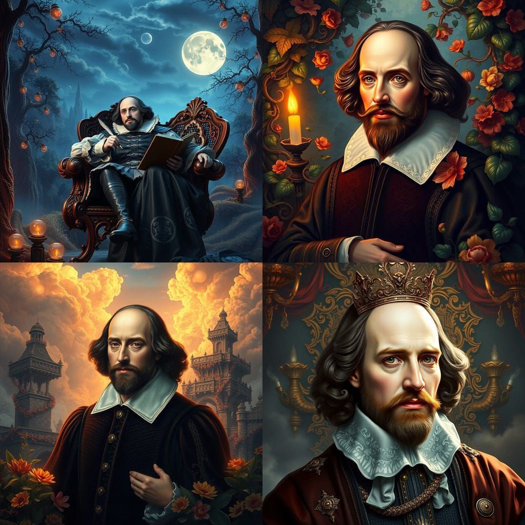 Ethereal Shakespearean Realm in Vibrant, Dreamlike Detail