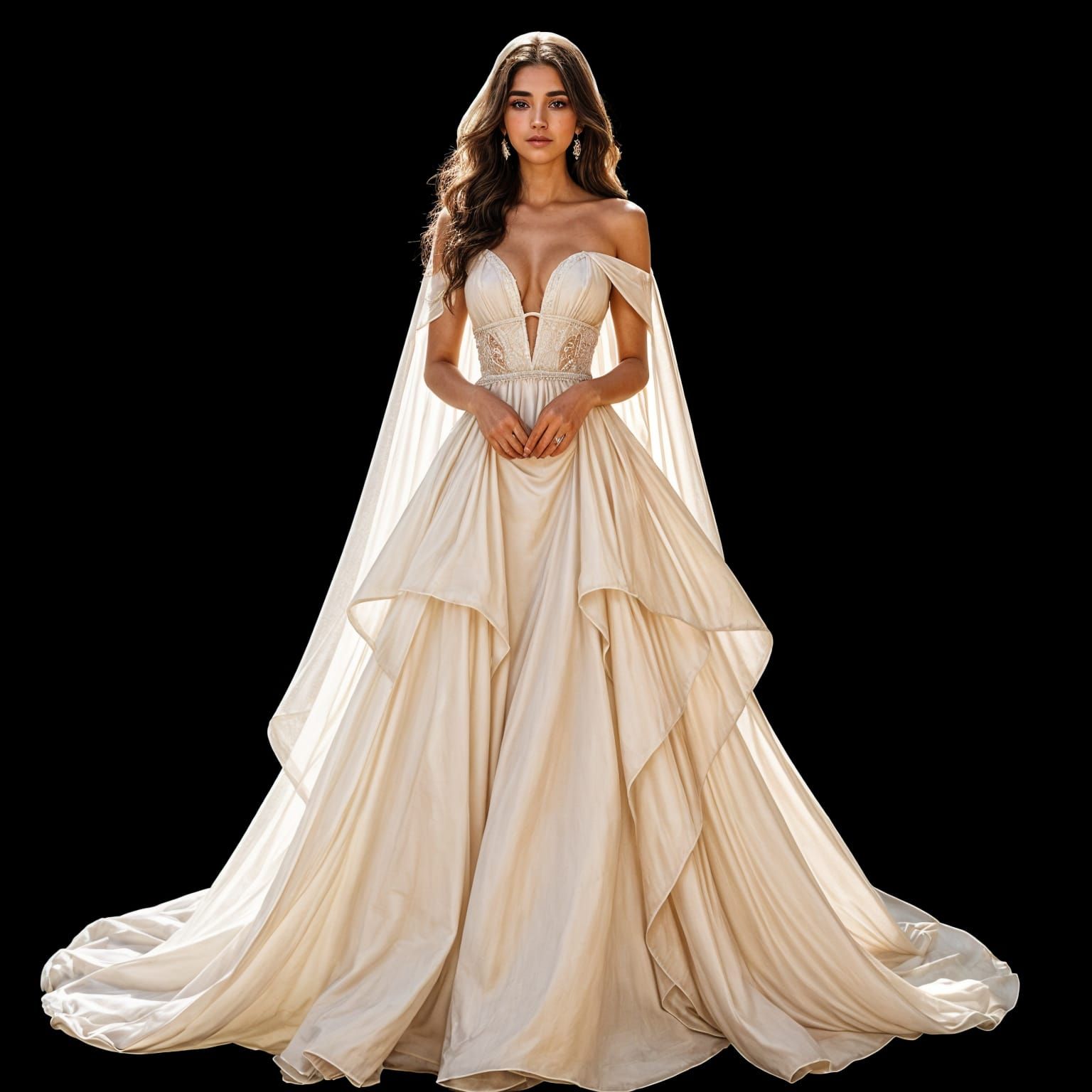 Yellow Layered Wedding Dress