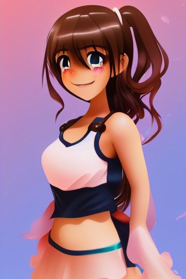 Adorable Anime Girl with Rosy Cheeks