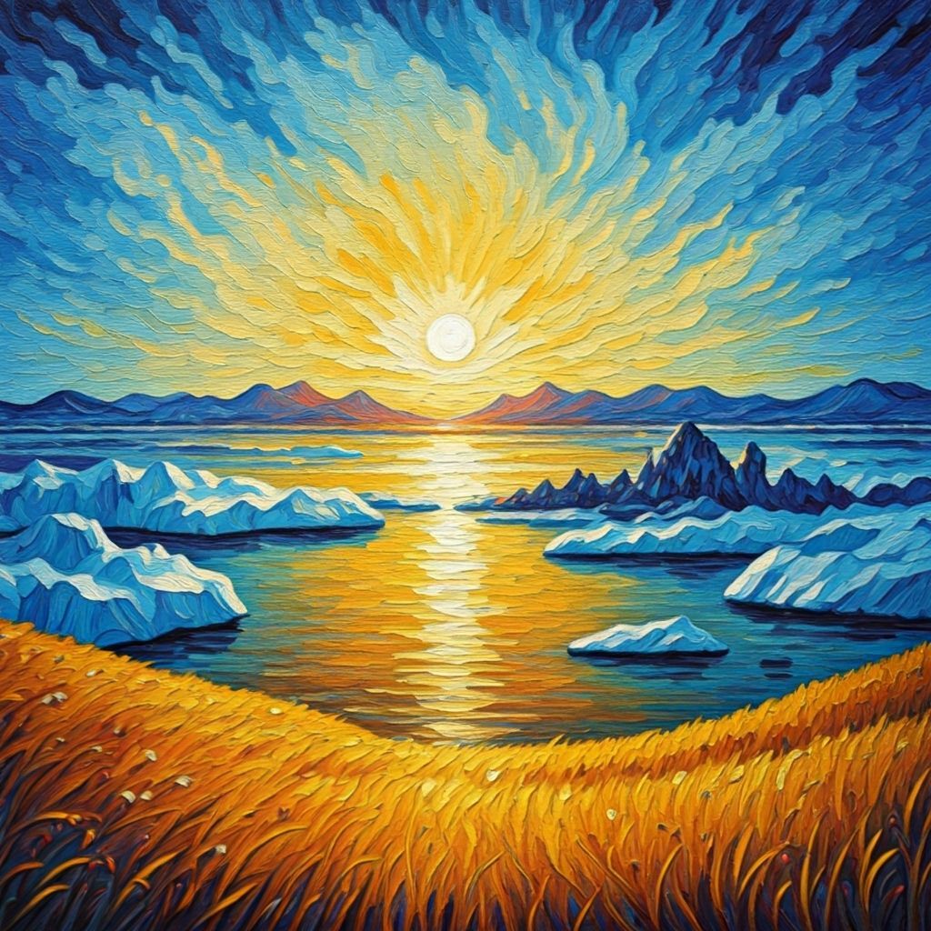 Van Gogh Inspired Day and Night Savannah Landscape