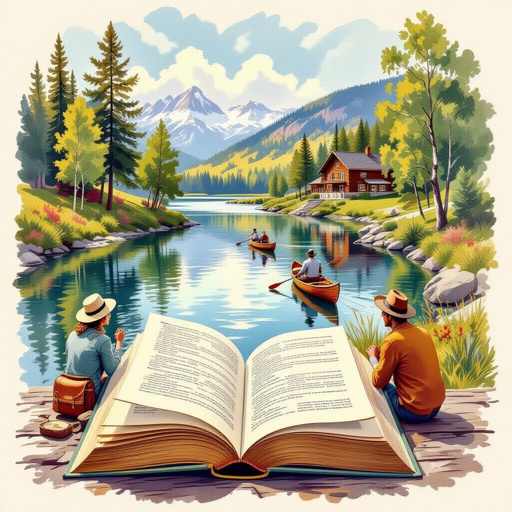 Riverscape Inspired by a Book