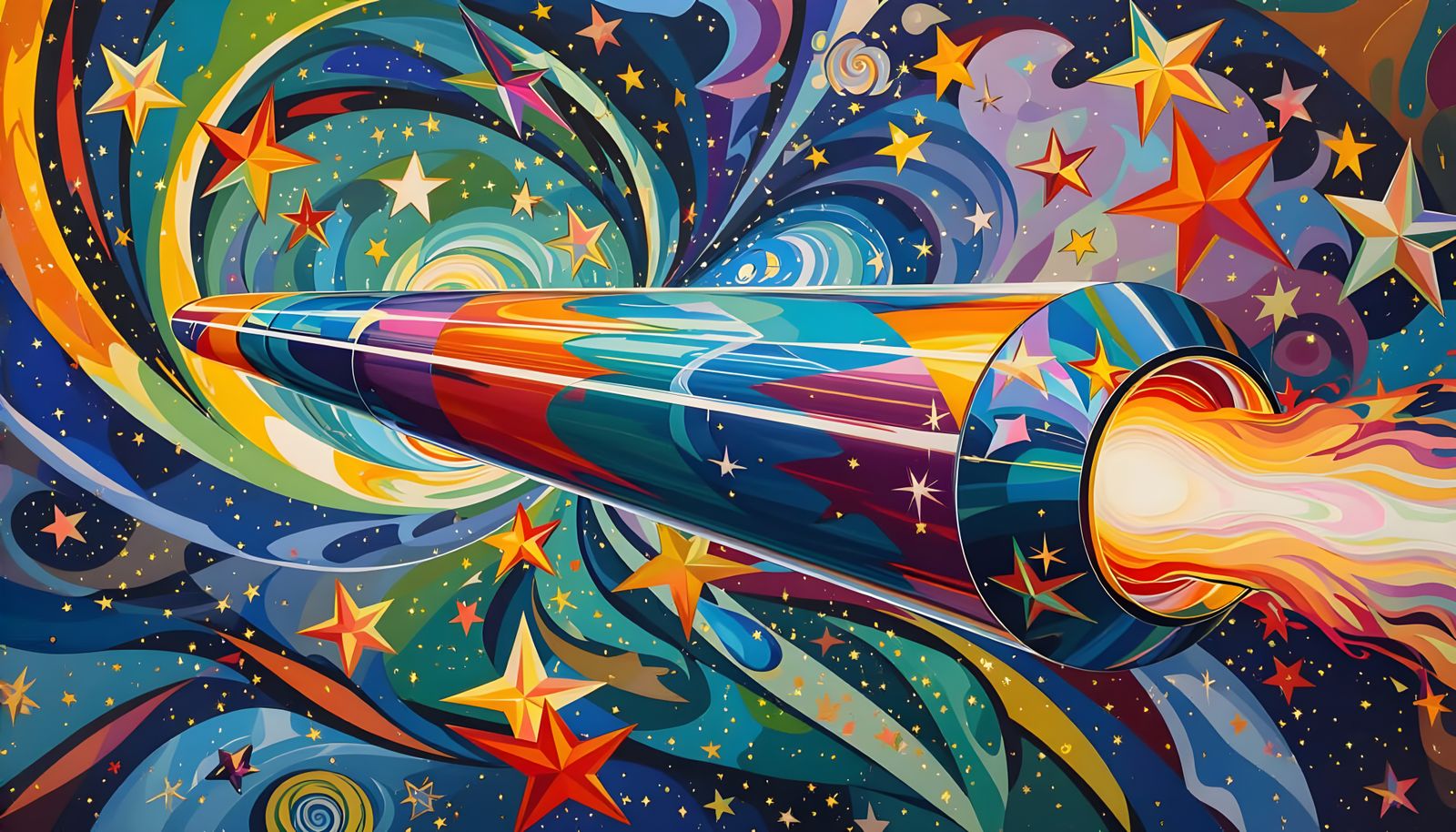 Iridescent Plasma Cylinder in a Kandinsky Cosmos