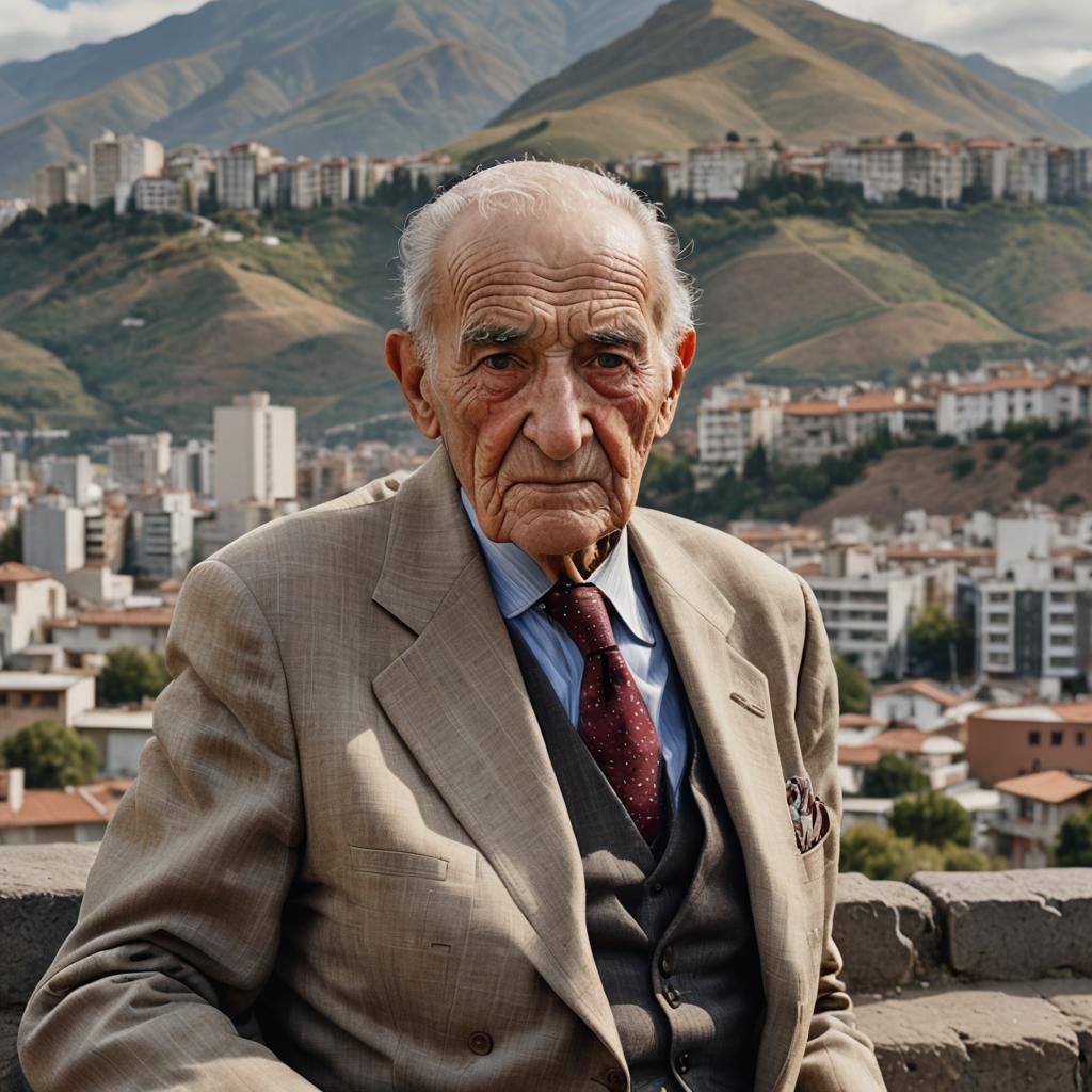 Elderly Man Portrait in Hyper-Realistic Style