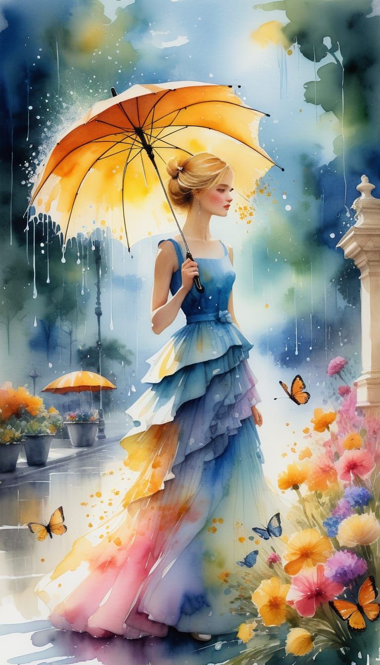 Umbrellas in the spring Rain!