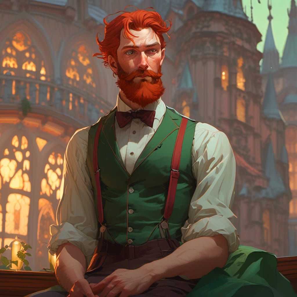 Regretful Reverend Portrait in Anime Style