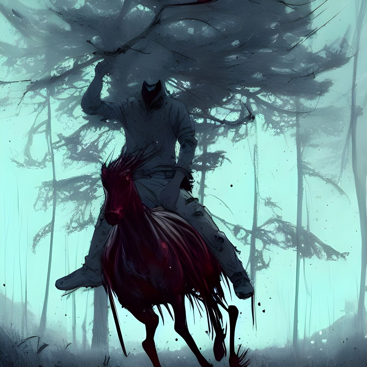 Terrifying Headless Horseman Speedpaint in Horror Style