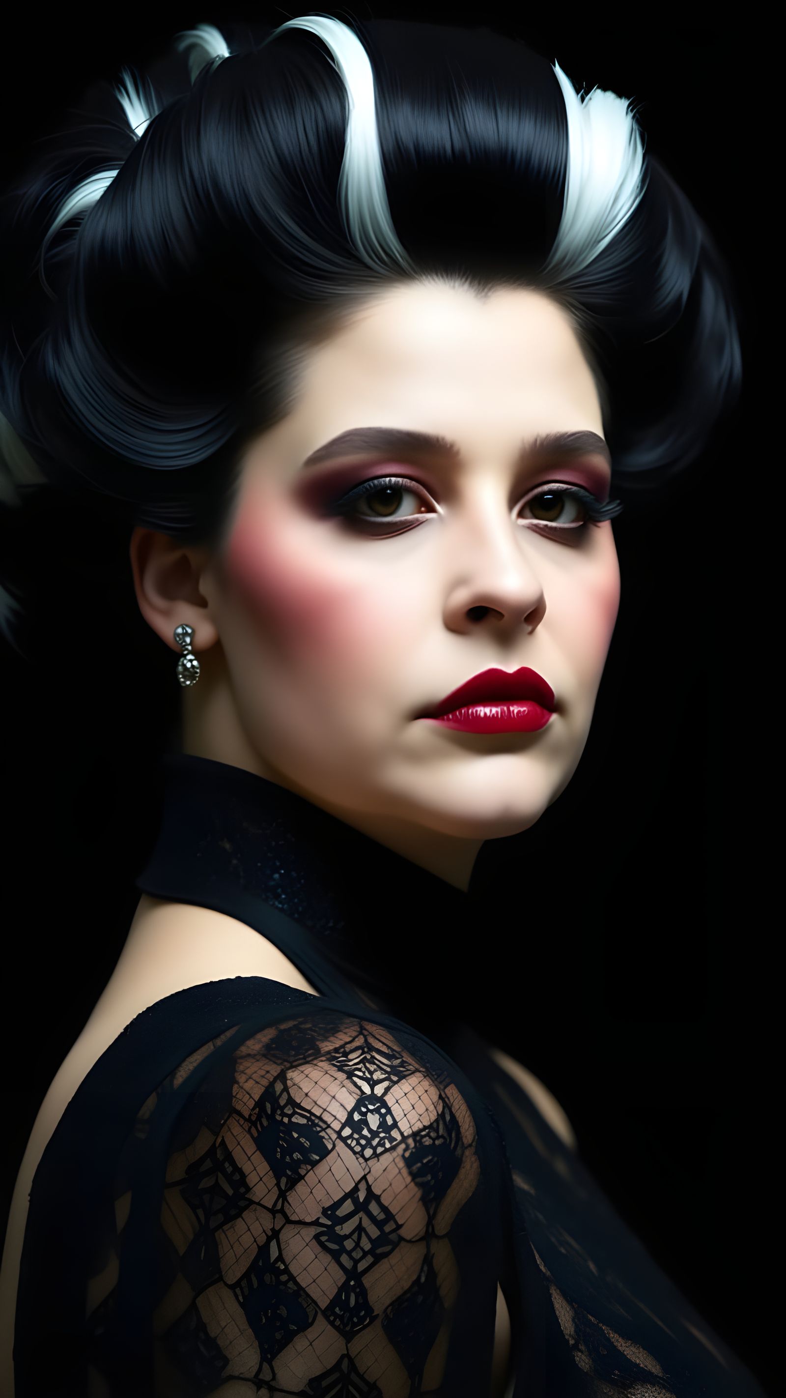 Ethereal Gothic Goddess with a Haunting Gaze