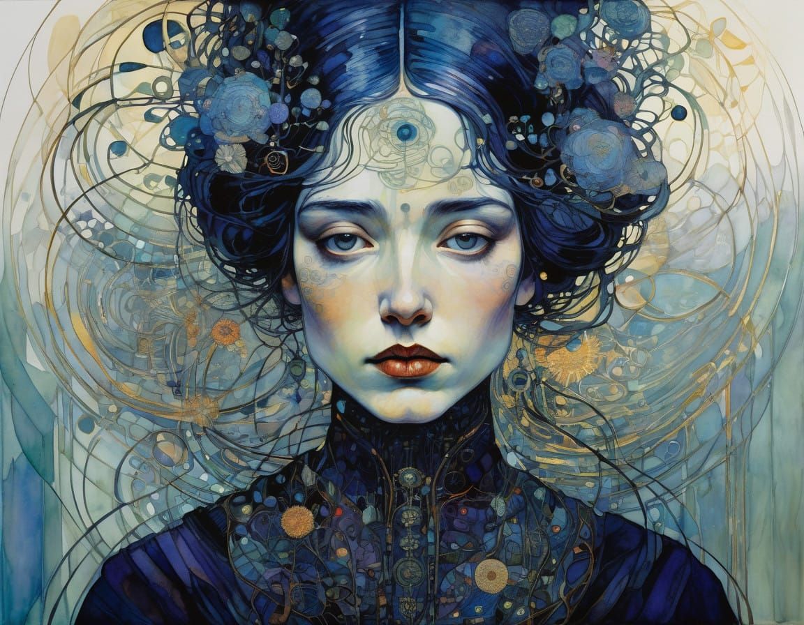 Surrealistic Ink and Watercolour Art Piece