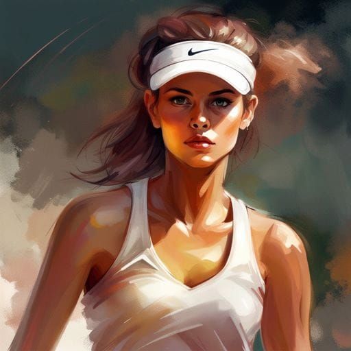 Modern Female Tennis Player with Stunning Features