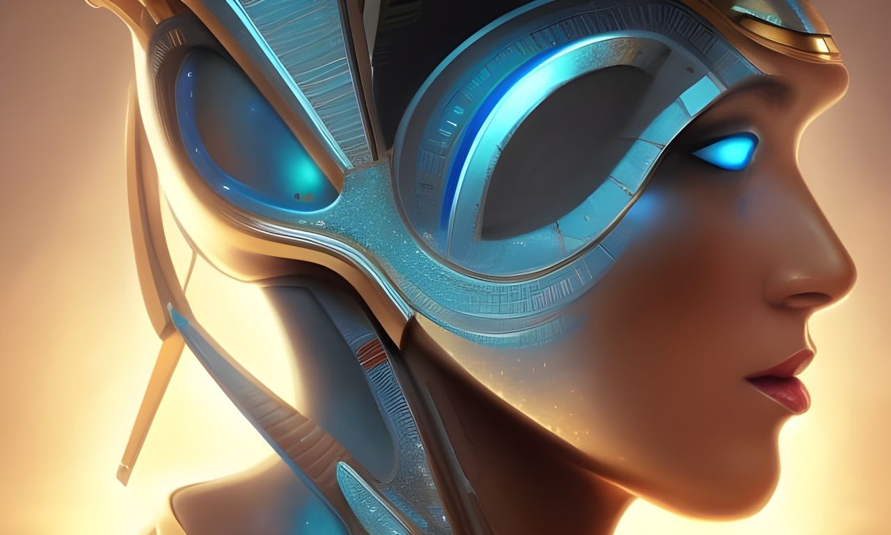 Futuristic Egyptian AI Robot Portrait