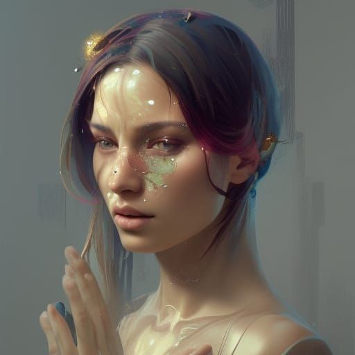 Detailed Portrait of a Goddess in Art Nouveau Style