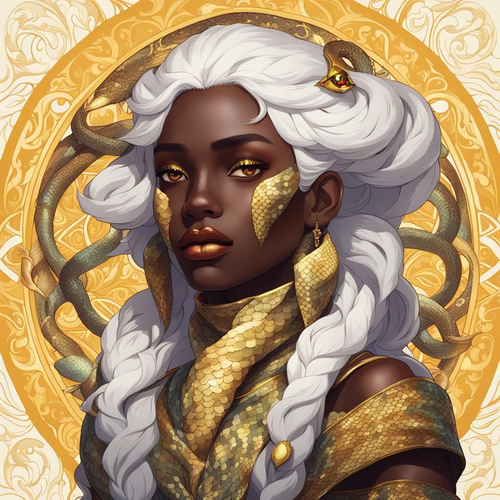 Fantasy Woman with Snake Scale Details